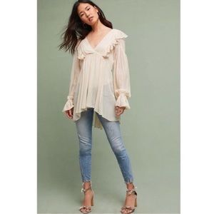 Wynne metallic Anthropologie top 2 NWT xs